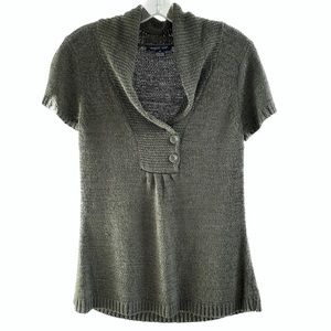August Silk Short Sleeve Knit Sweater Top